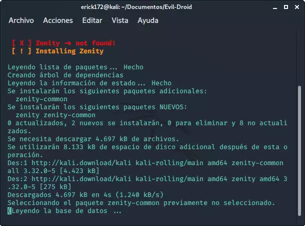IniciandoEvilDroidInstalacion